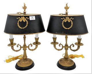 A Pair of Brass Desk Lamps