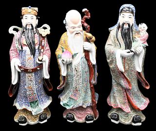 Group of Three Chinese Porcelain Standing Figures