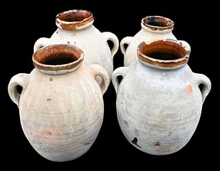 Group of Four Stoneware Handled Jars
