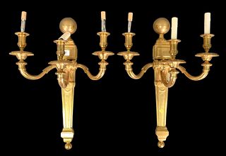 A Pair of Brass Sconces