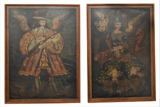 Set of Three Cuzco School Spanish Colonial Paintings