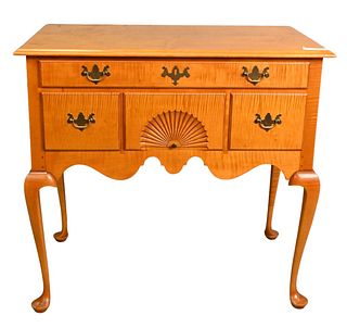 Eldred Wheeler Tiger Maple Queen Anne Style Lowboy Dressing Table