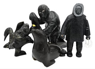 Group of Four Eskimo Inuit Carvings