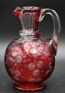 Cranberry Cut to Clear Pitcher
