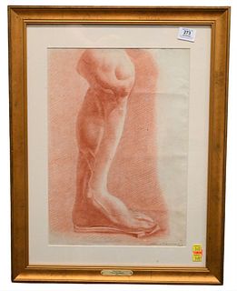 Framed Master Drawing of a Leg