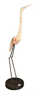 Onyx Crane Figure on Brass Legs
