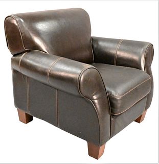 Oversized Leather Upholstered Club Chair