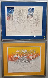 Two Jean Michel Folon (1934-2005) Colored Lithographs