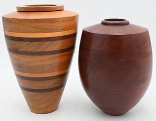 Two Robert St. Pierre Mixed Wood Vases