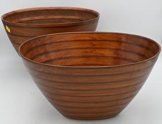 Two Large Peter Petrochko Inlaid Bowls