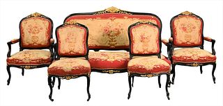 Five Piece Louis XV Style Parlor Set