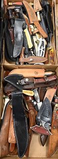 Two Tray Lots of Pocket, Buck and Straight Knives