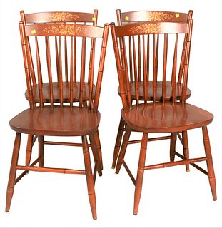 Set of Four Cherry Hitchcock Side Chairs