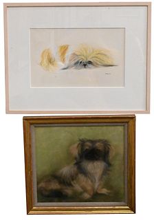 Group of Four Dog Paintings
