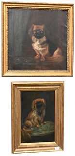 Two Oil Paintings of Pekingese