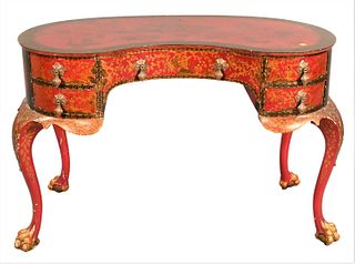 Chinoiserie Decorated Kidney Desk and Chair