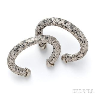 Pair of Sterling Silver Bracelets, Angela Cummings