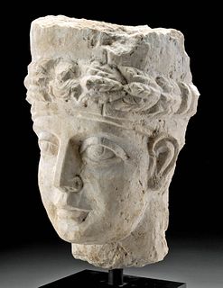 Palmyrene Limestone Head of a Youthful Priest