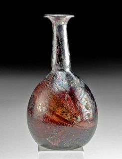 Roman Imperial Aubergine Glass Flask