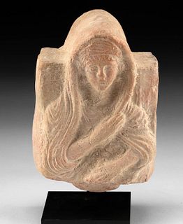 Anatolian Phoenician Janiform Figural Jar Veiled Woman