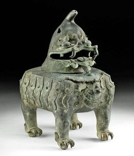Chinese Ming Dynasty Lidded Censer Mythical Luduan