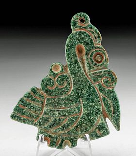 Stunning Maya Jade Pendant Water Bird Deity