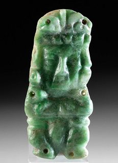 Gorgeous Maya Jade Figural Pendant - Sitting Lord