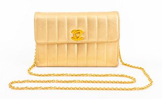 Chanel Gold Leather Handbag