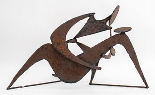 Abstracted Figural Forged Iron Sculpture, 1960s