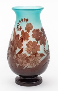 Emile Galle Cameo Glass Baluster Vase