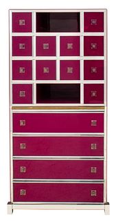 Michel Pigneres Chrome & Purple Writing Cabinet