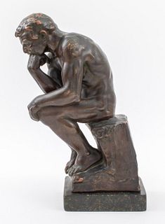 After Auguste Rodin "The Thinker" Bronze Sculpture