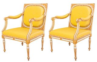 Venetian Neoclassical Arm Chairs, ca. 1800, Pair