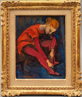 Signed Oil on Canvas Painting of a Dancer, 20th C.