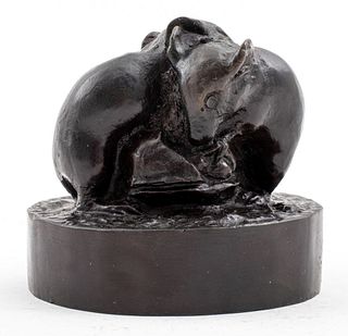 Carl Kauba 'Two Mice Embracing' Bronze Sculpture