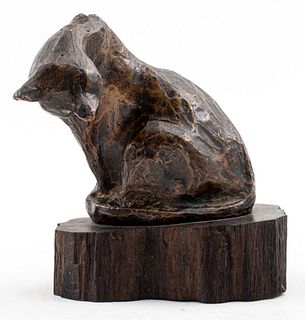 European Animalier Bronze Cat Sculpture