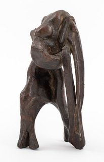 Abstract Expressionist Patinated Bronze Sculpture