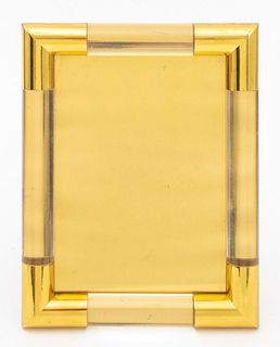 Gucci Gold-Tone Metal & Clear Acrylic Frame