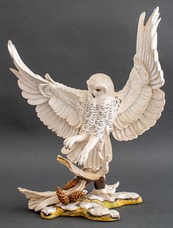 Boehm Bone Porcelain "Snowy Owl" Sculpture
