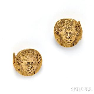 14kt Gold Figural Cuff Links