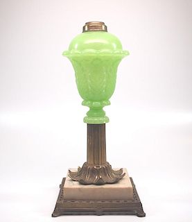 Pressed Acanthus Leaf oil/fluid lamp