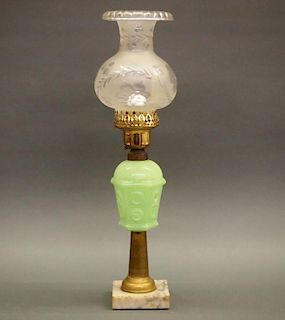 Pressed Star and Punty oil/fluid lamp