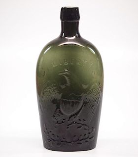 Pattern-molded Willington Liberty Eagle flask
