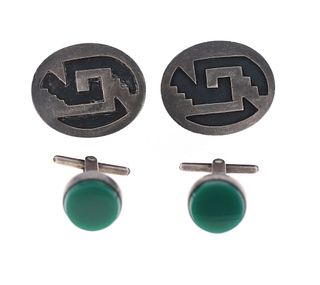 Pre-1948 Mexican Sterling Cufflink Sets (2)