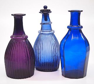 Blown-molded bottles, three