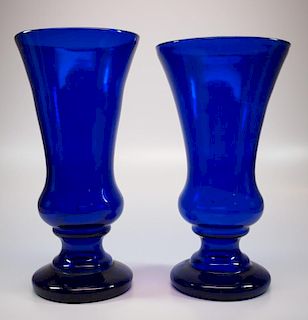 Free-blown vases, two