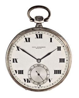 An early 20th century pocket watch with experimental balance signed Paul Ditisheim Solvil