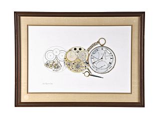 A set of three limited edition horological prints by David Penney