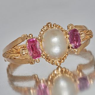 PEARL AND RUBY RING