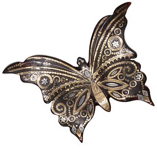 ANTIQUE PIQUE BUTTERFLY BROOCH